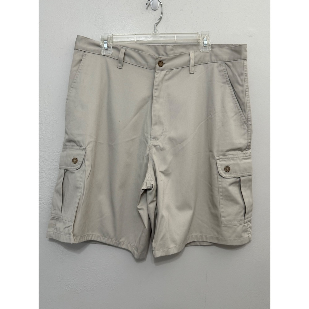 Highland Outfitters‎ Mens Khaki Cargo Shorts Size 38 Tan Twill Casual Outdoor